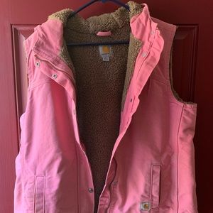 Carhartt Pink Sherpa Lined Hooded Vest